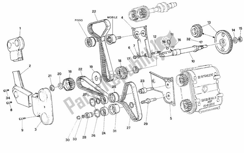 Todas as partes de Correia Dentada do Ducati Superbike 916 SP 1996